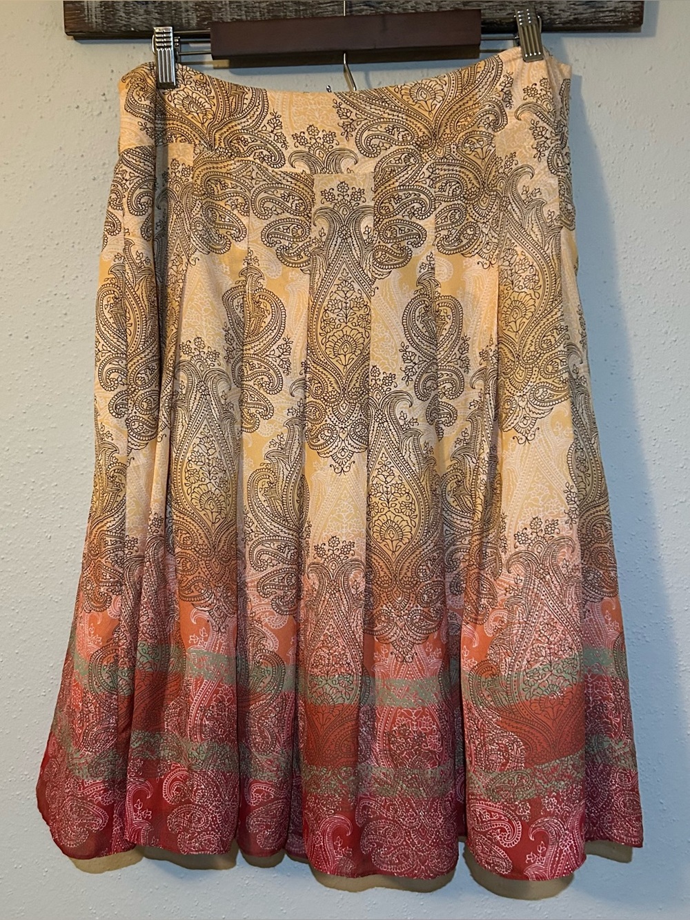 Emma & James Paisley Midi Skirt Size 12 Boho Chiffon